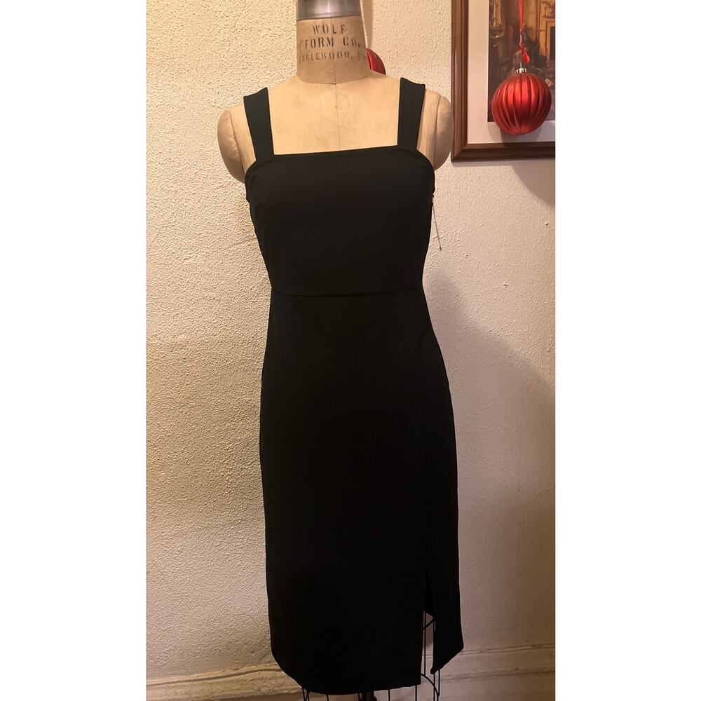 Chelsea 28 Square Neck Sleeveless Side Slit Dress Black NWT Size S - Picture 5 of 9